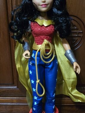 Superhero Doll Outfit in Red, Blue & Gold for Kids